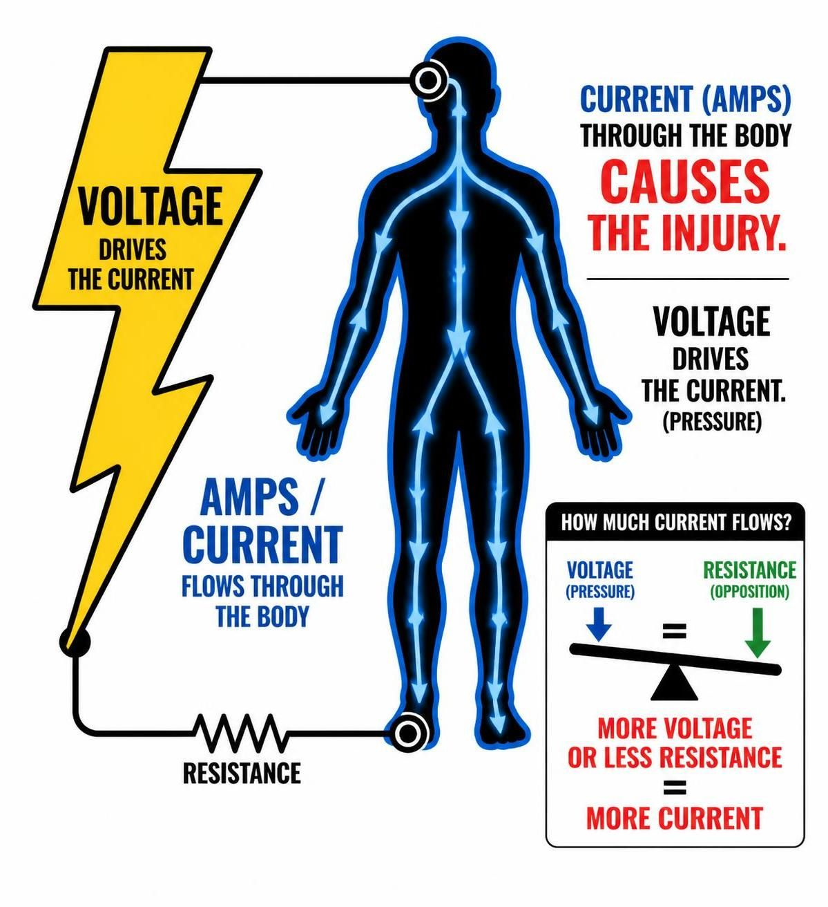 Amps vs Voltage Which Is More Dangerous to the Human Body