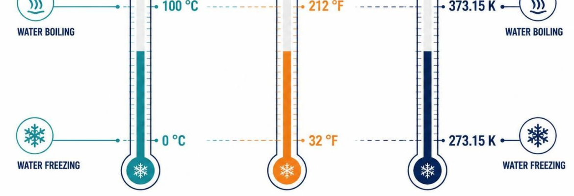 Celsius, Fahrenheit and Kelvin