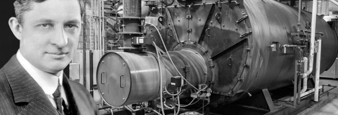 Historical photograph of a large-scale Carrier air-conditioning installation